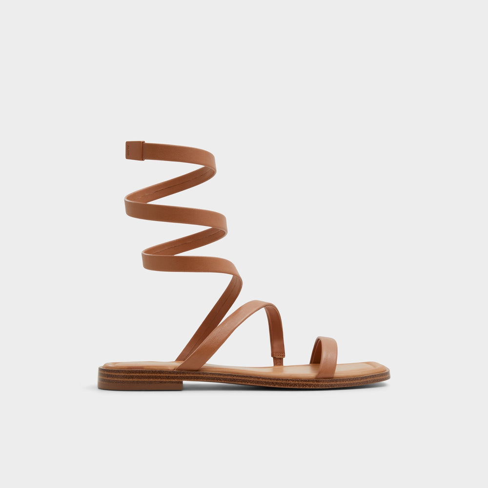 Aldo | Spinella in Medium Brown - Strappy flat sandal