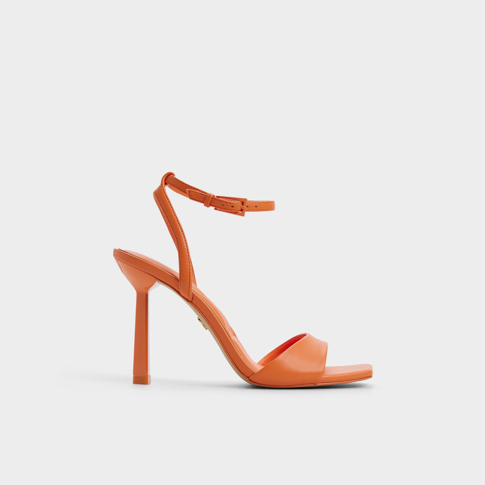 Aldo | Illustrious Medium Orange Women's Strappy Heels - Strappy heeled sandal, Stiletto heel