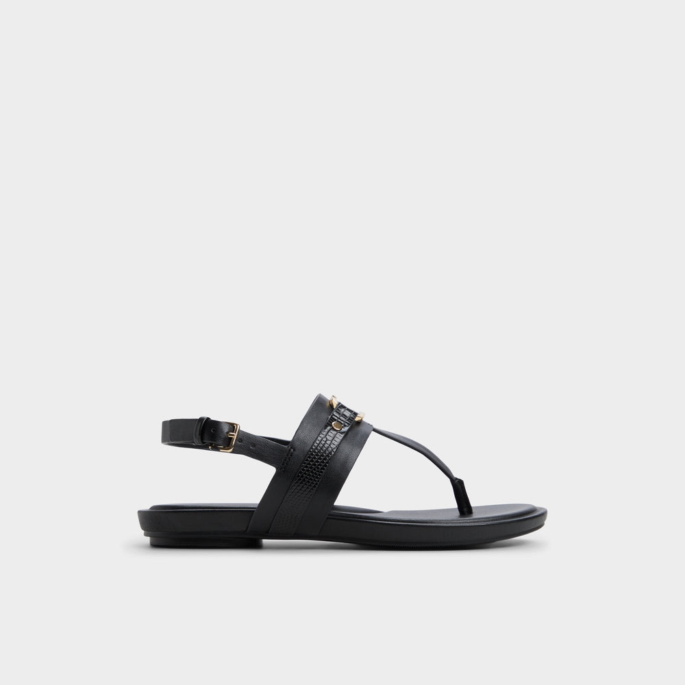 Aldo | Taylen Black Women's Footbed sandals - T-strap sandal