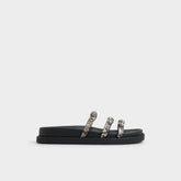 Aldo | Zephyra White/Black Women's Footbed sandals - Footbed sandal