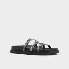Aldo | Zephyra White/Black Women's Footbed sandals - Footbed sandal