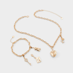 Aldo | Bemyvalentine Gold/Clear Multi Women's Specialty - Necklace & bracelet set