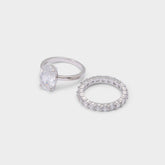 Aldo | Ovalsparkles in Silver Clear Multi - Ring
