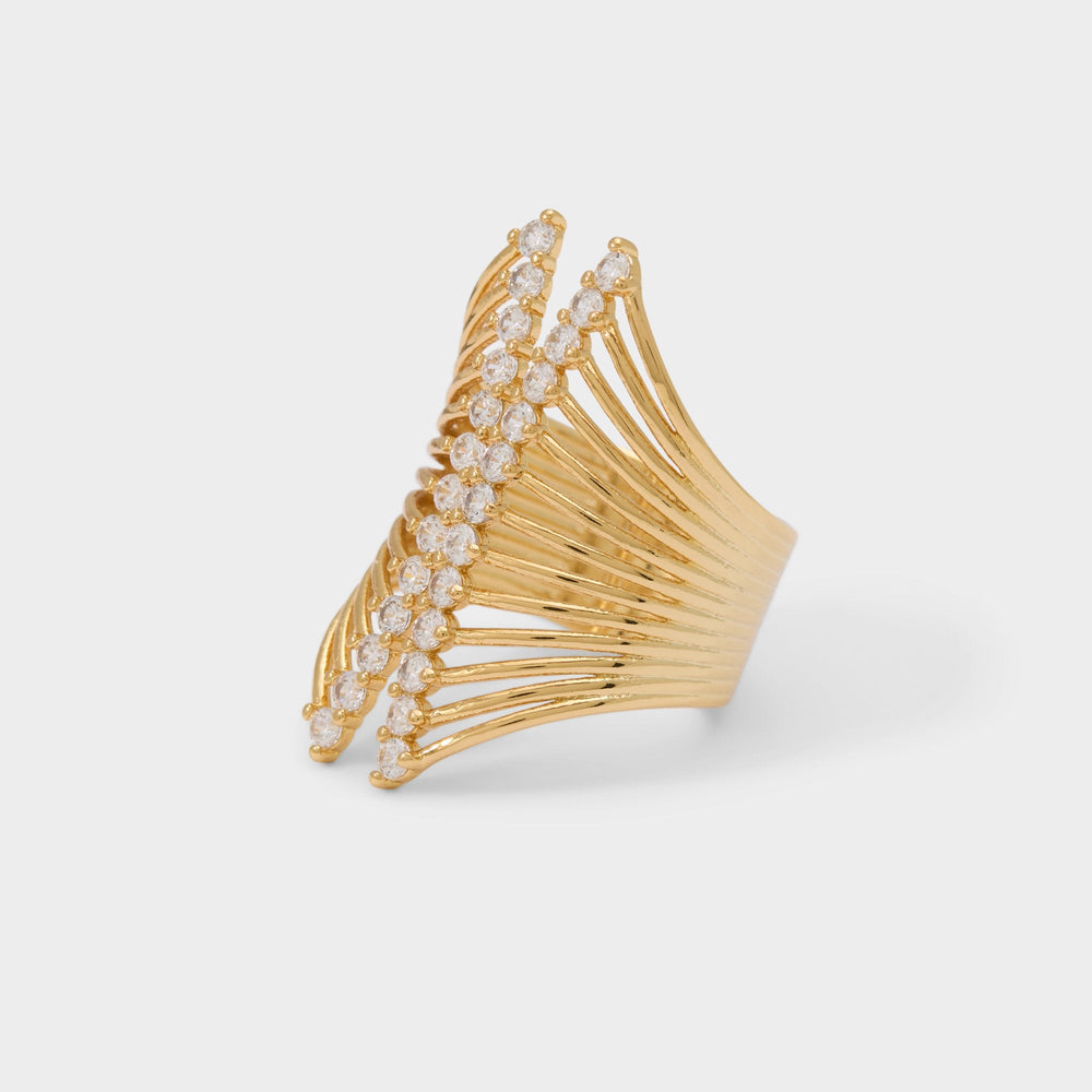 Aldo | Glimmery in Gold Clear Multi - Stackable rings