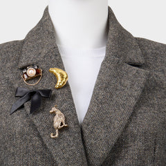 Aldo | Chicpins in Black Gold Multi - Decorative brooch