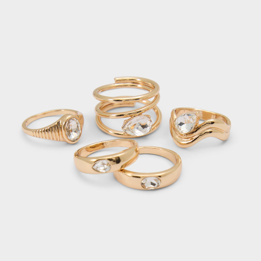 Aldo | Abyweth in Gold Clear Multi - Multi finger rings