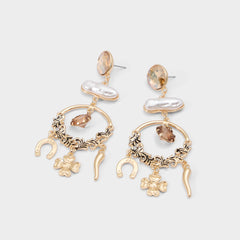 Aldo | Chances in Champagne - Chandelier earrings