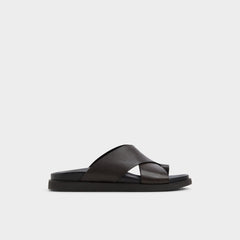 Aldo | Darley Dark Brown Men's Sandals & Slides - Strappy flat sandal