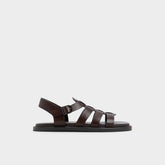 Aldo | Warley Dark Brown Men's Sandals & Slides - Strappy flat sandal