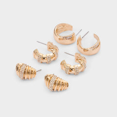 Aldo | Triplecharm in Gold Clear Multi - Hoop earrings