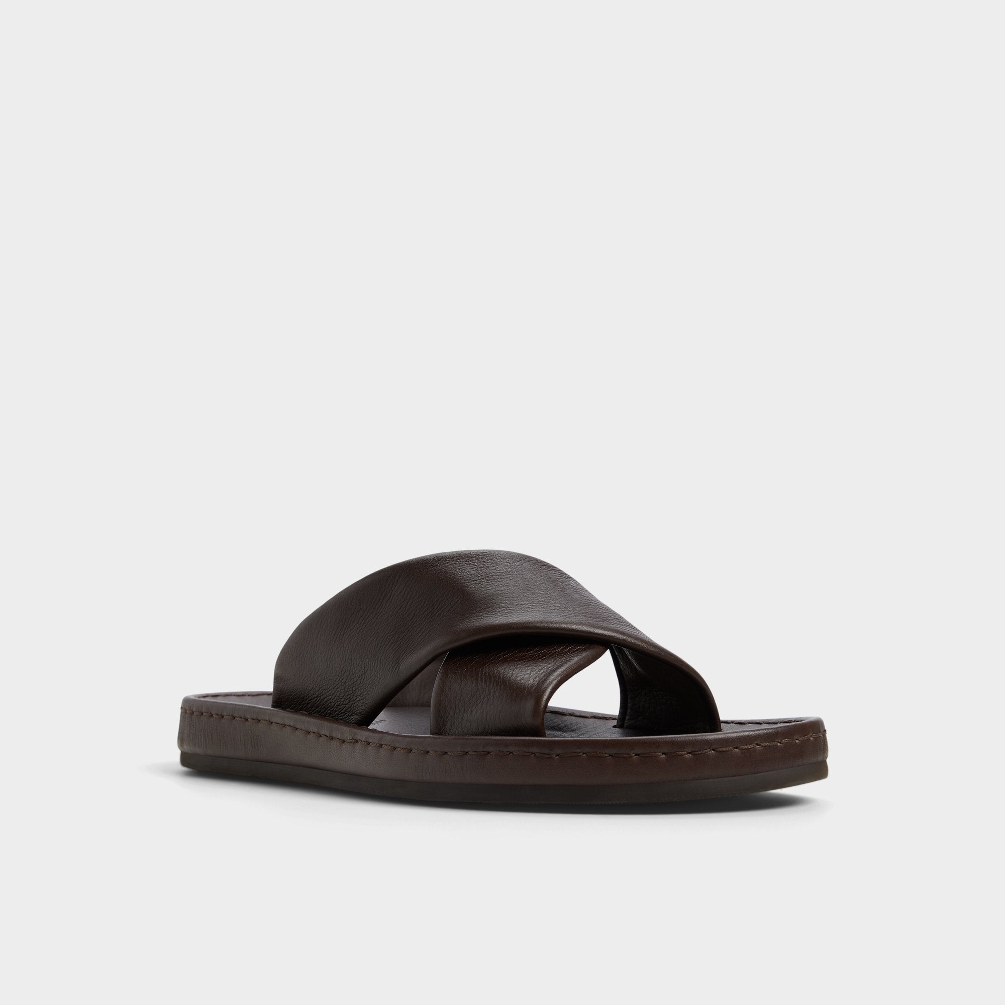 Aldo | Steele Dark Brown Men's Sandals & Slides - Slide sandal