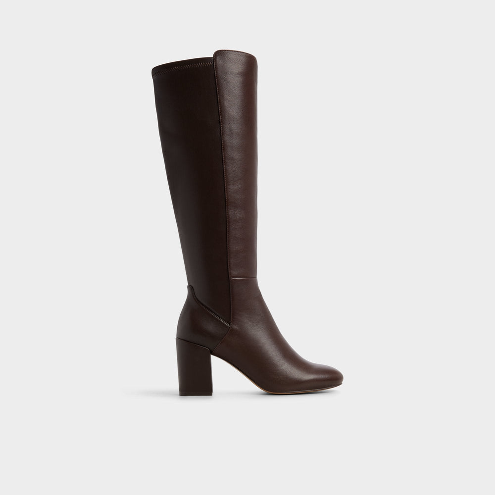 Aldo | Satori Brown Overflow Women's Tall Boots - Knee-high boot, Block heel