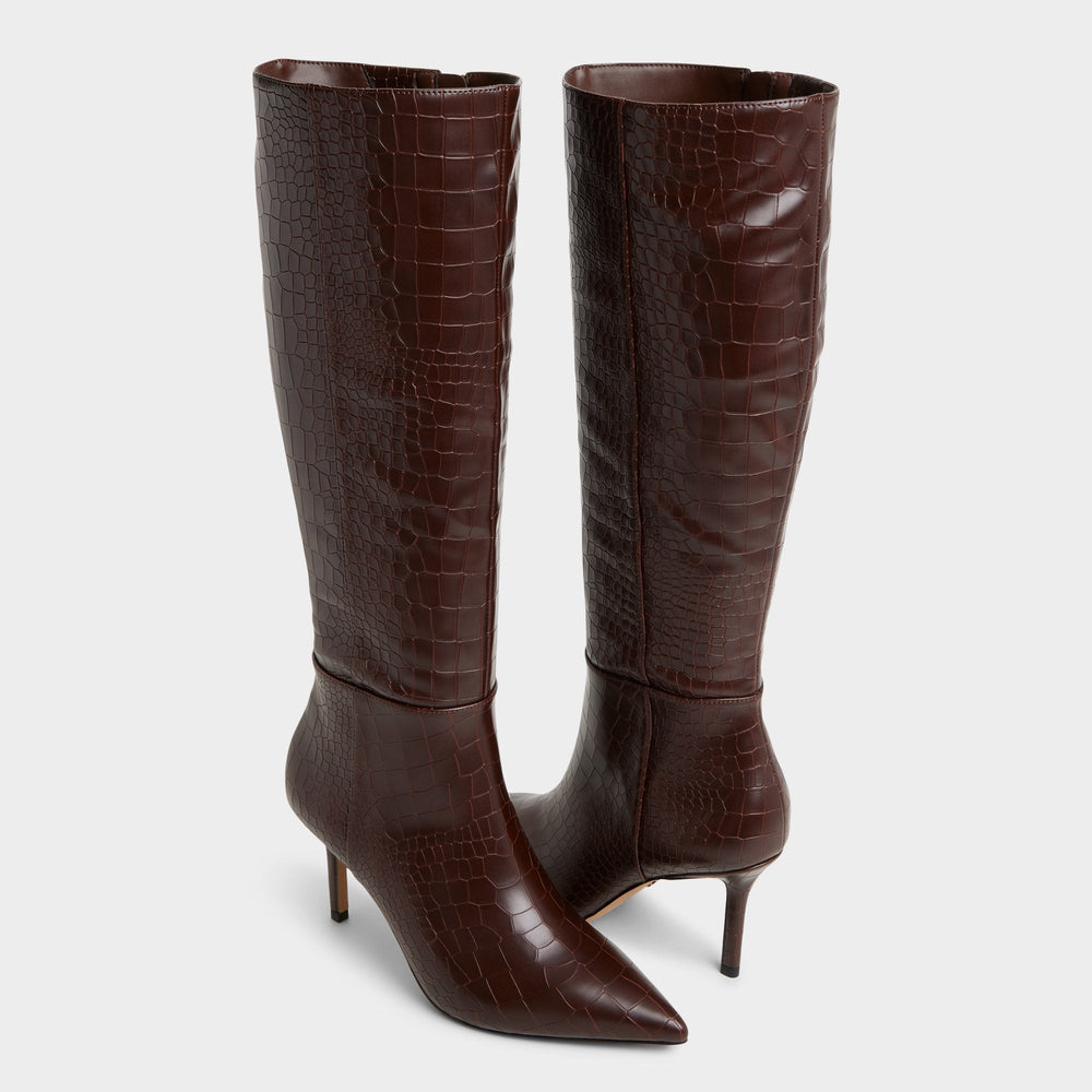Aldo | Saphiria Dark Brown Women's Tall Boots - Knee-high boot, Stiletto heel