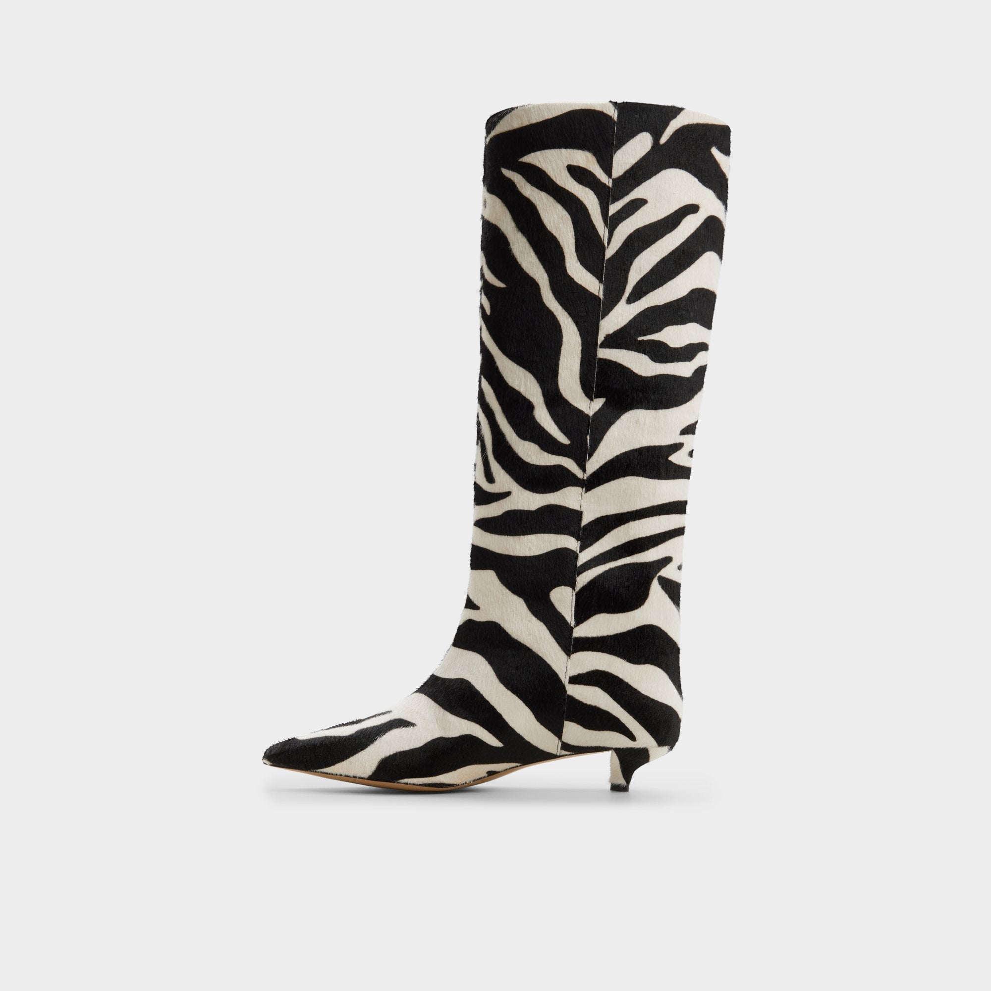 Aldo | Gabelia in White Black - Knee-high boot, Kitten heel