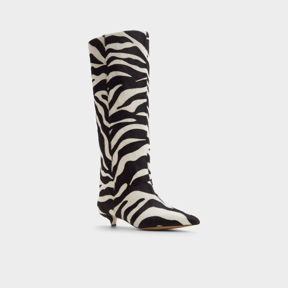 Aldo | Gabelia in White Black - Knee-high boot, Kitten heel
