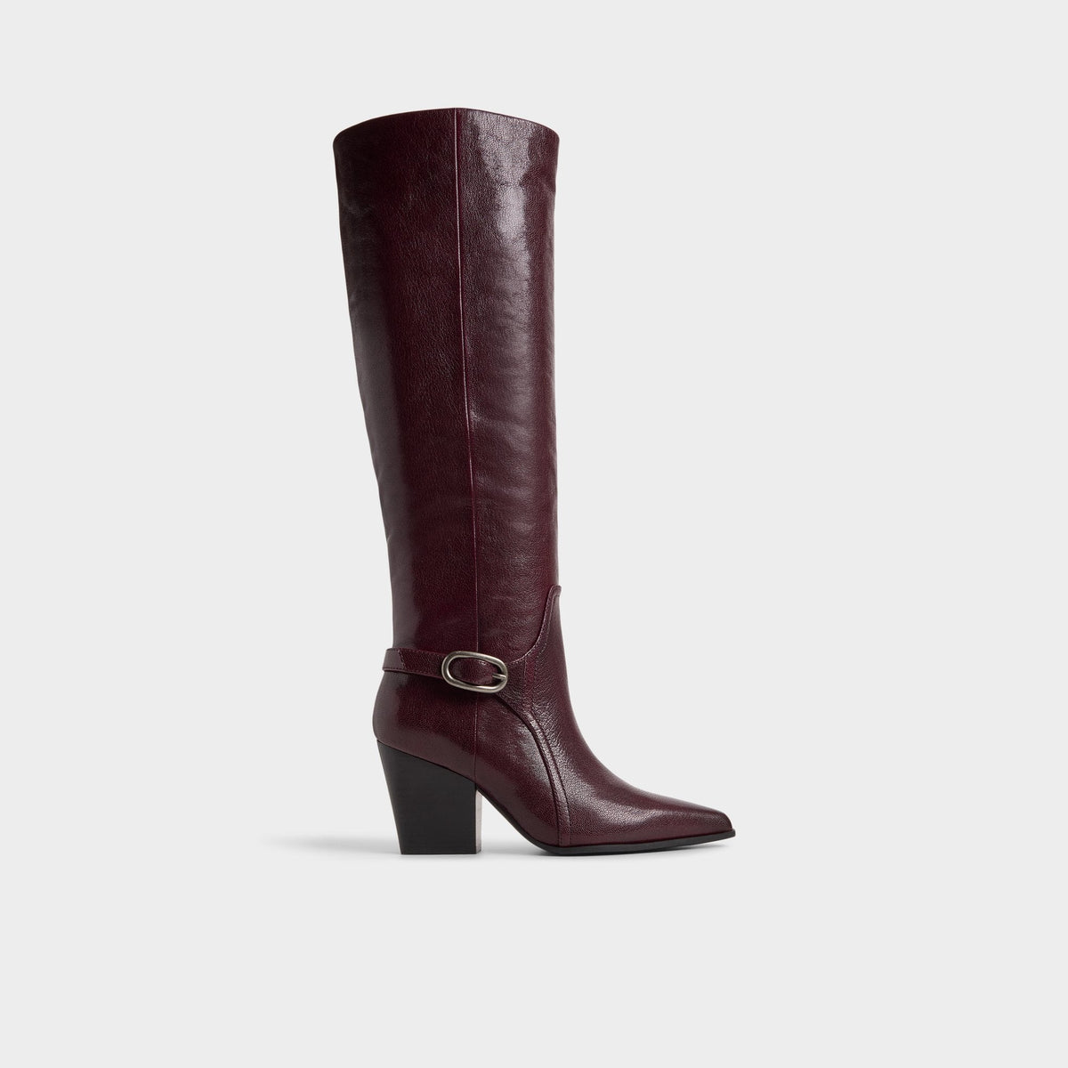 Aldo | Saddle in Bordo - Knee-high boot, Block heel