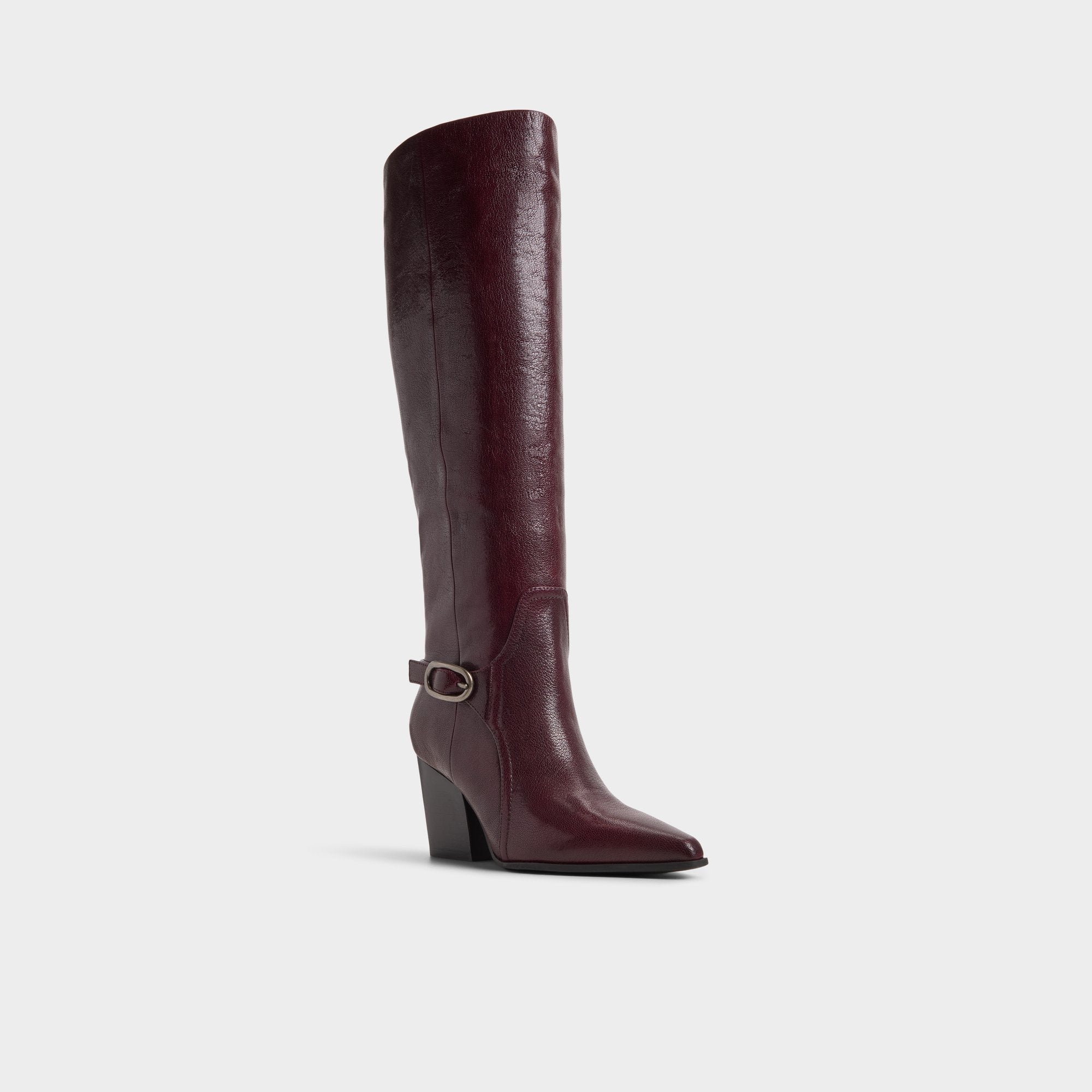 Aldo | Saddle in Bordo - Knee-high boot, Block heel