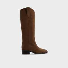 Aldo | Kaydia in Dark Brown - Knee-high western boot, Block heel