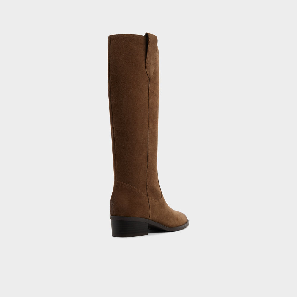 Aldo | Kaydia in Dark Brown - Knee-high western boot, Block heel