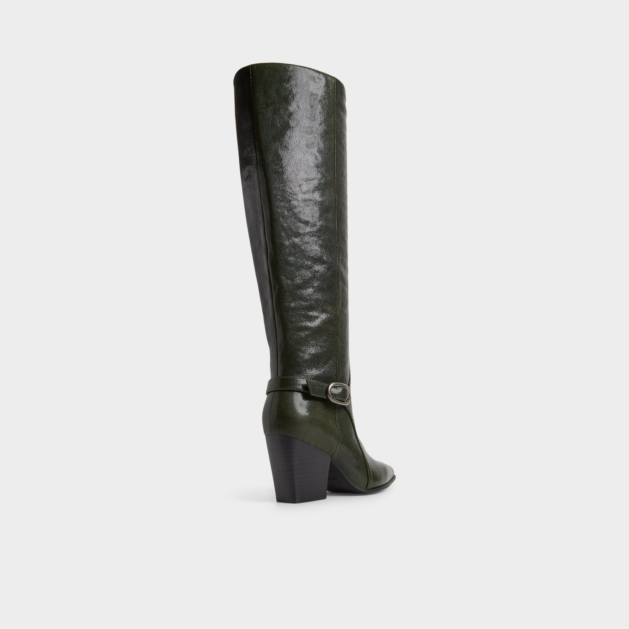 Aldo | Saddle in Dark Green - Knee-high boot, Block heel
