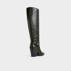 Aldo | Saddle in Dark Green - Knee-high boot, Block heel