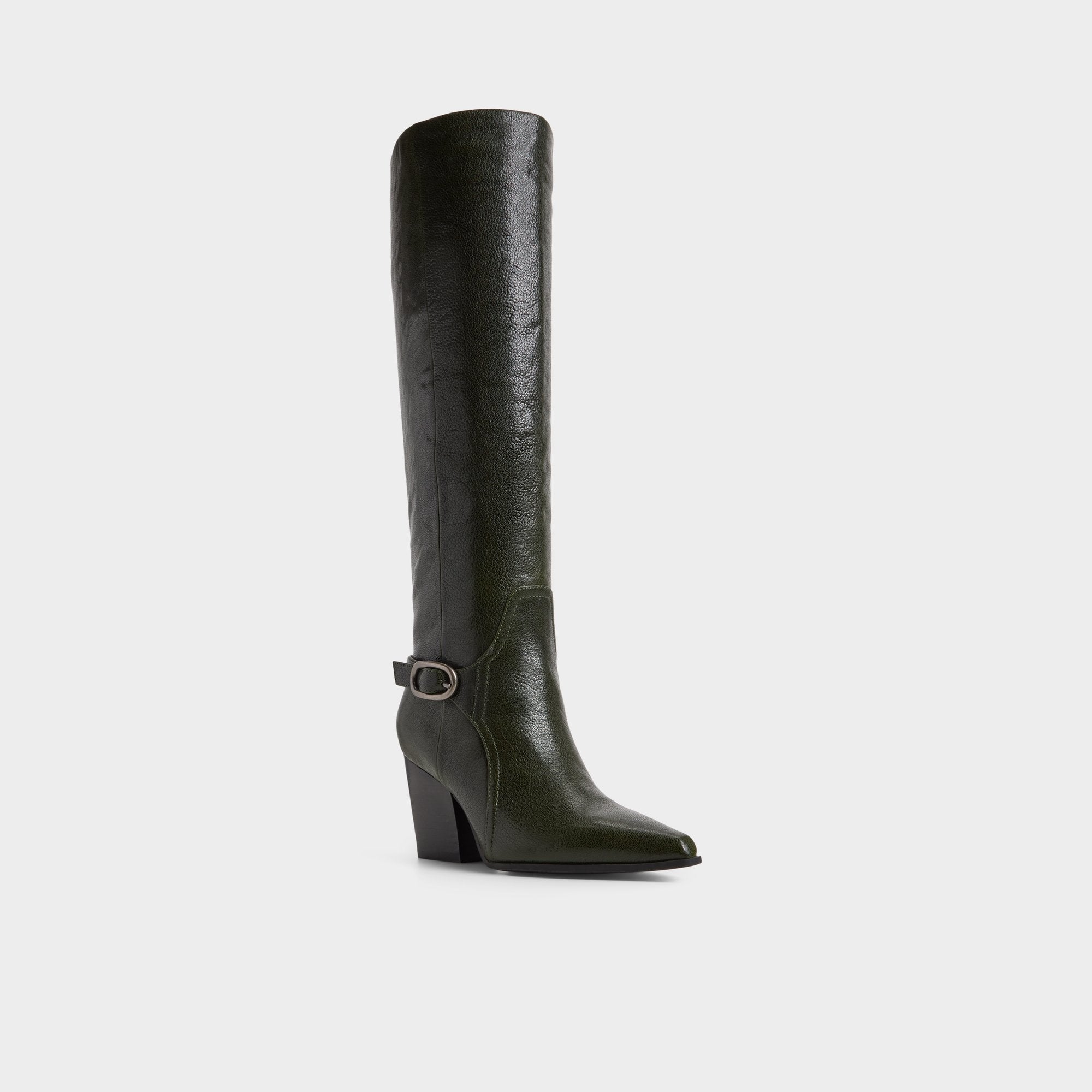 Aldo | Saddle in Dark Green - Knee-high boot, Block heel