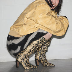 Aldo | Vivienna in Brown Multi - Knee-high boot, Block heel