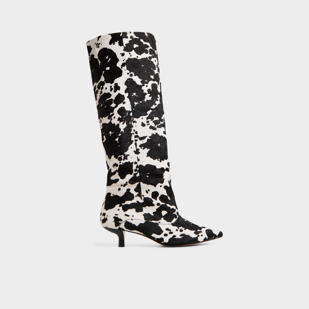 Aldo | Everose in White Black - Knee-high boot, Kitten heel