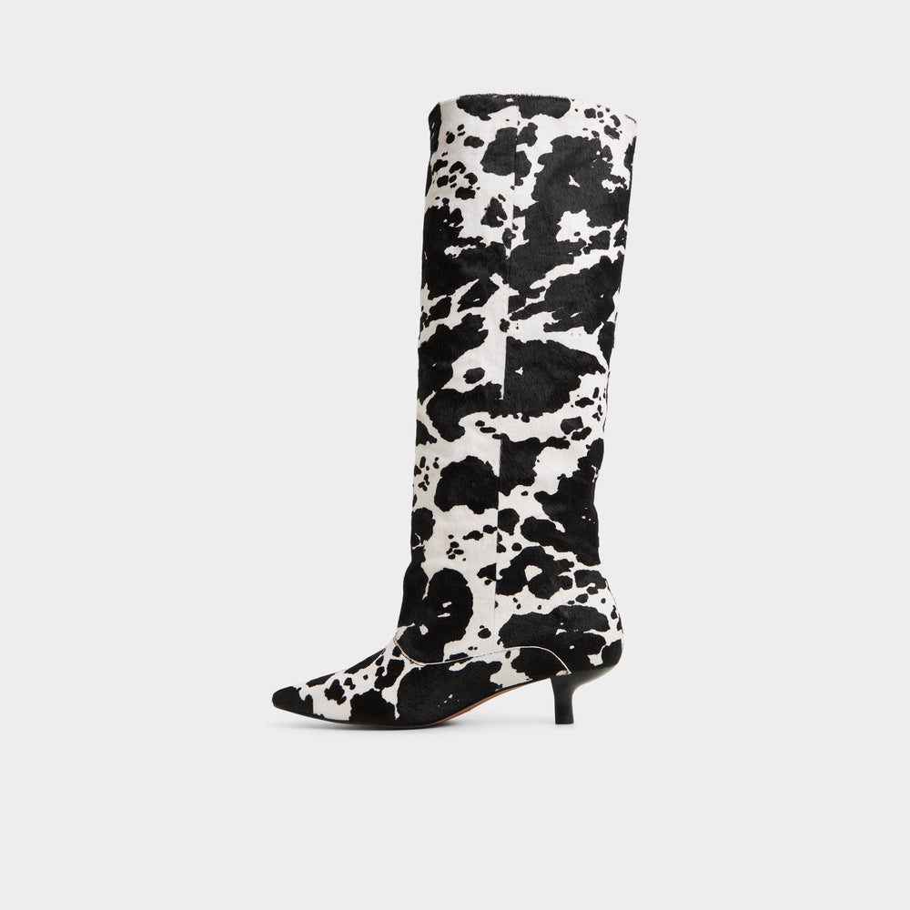 Aldo | Everose in White Black - Knee-high boot, Kitten heel
