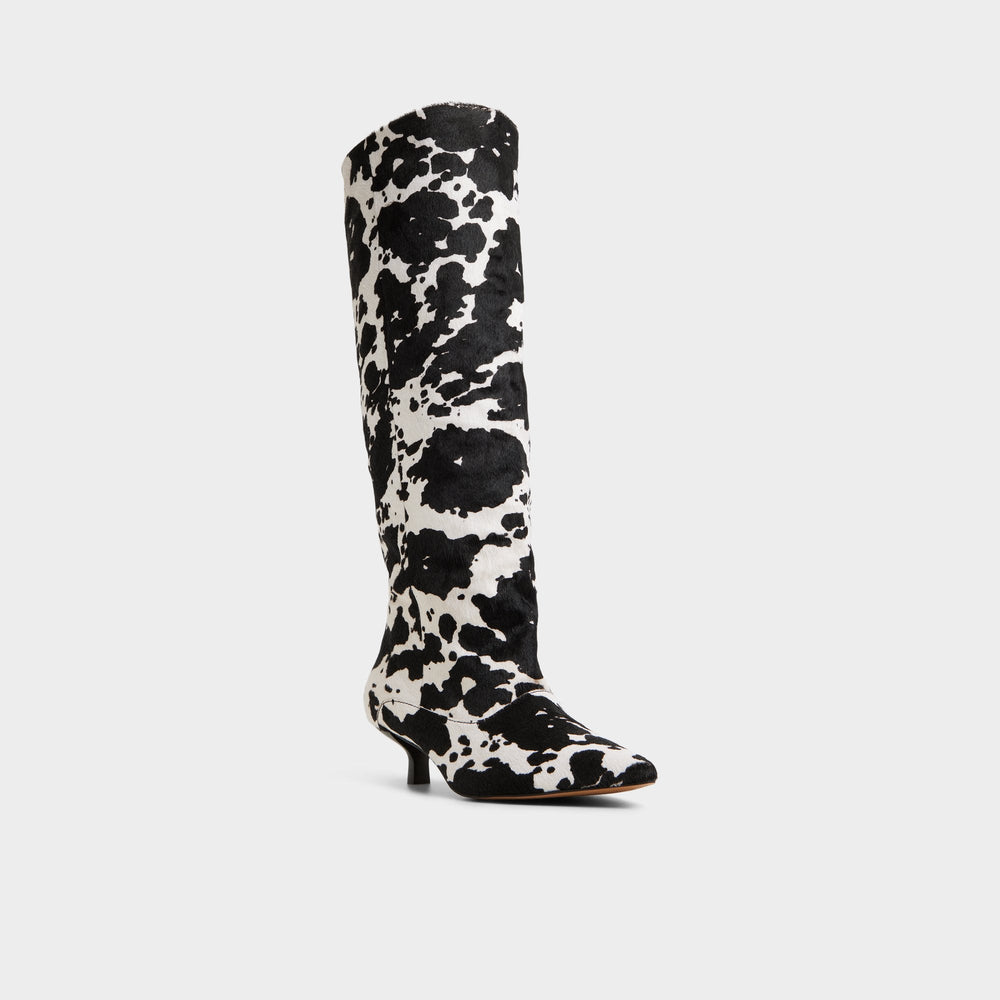 Aldo | Everose in White Black - Knee-high boot, Kitten heel