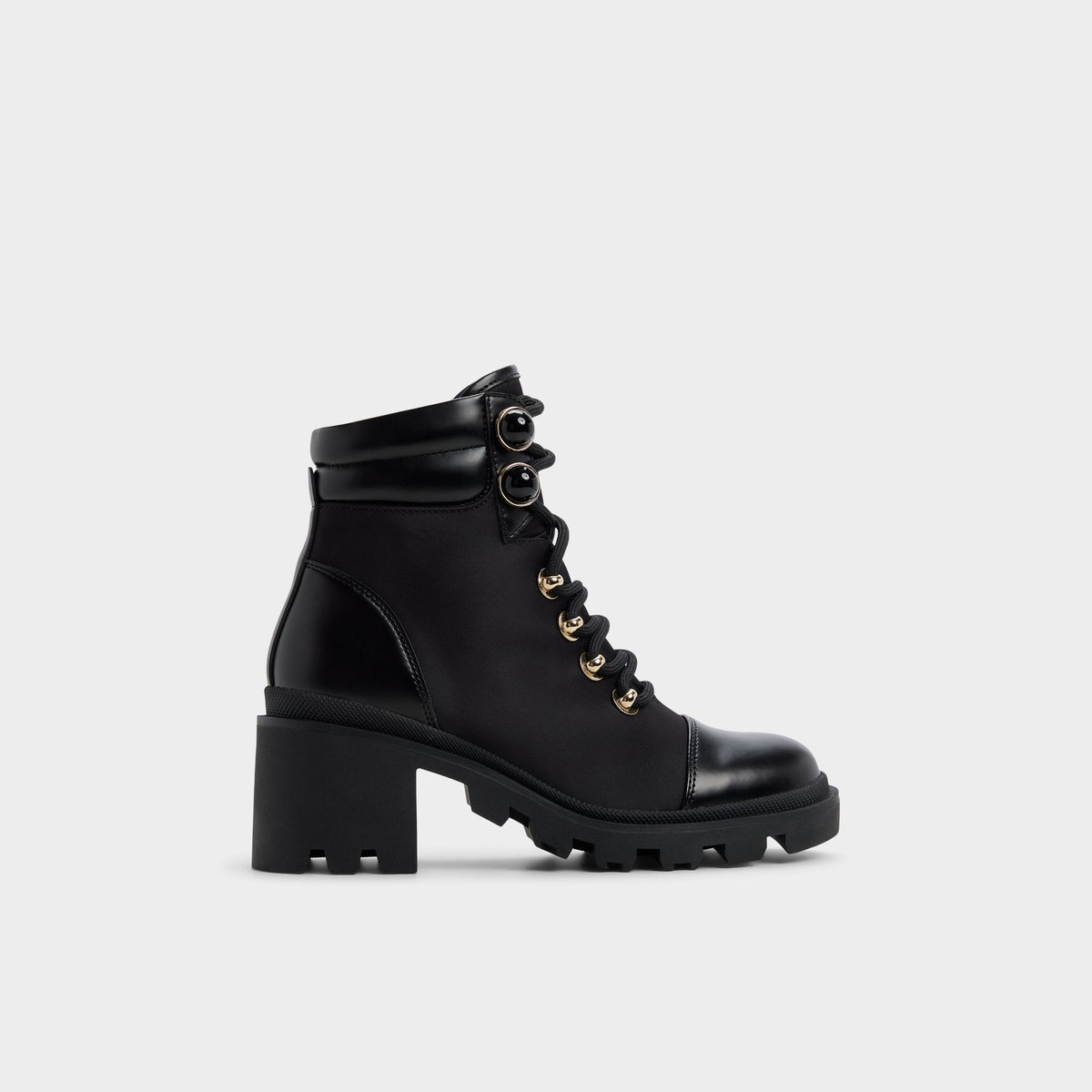 Aldo | Mariettia in Black - Lace-up boot, Lug sole