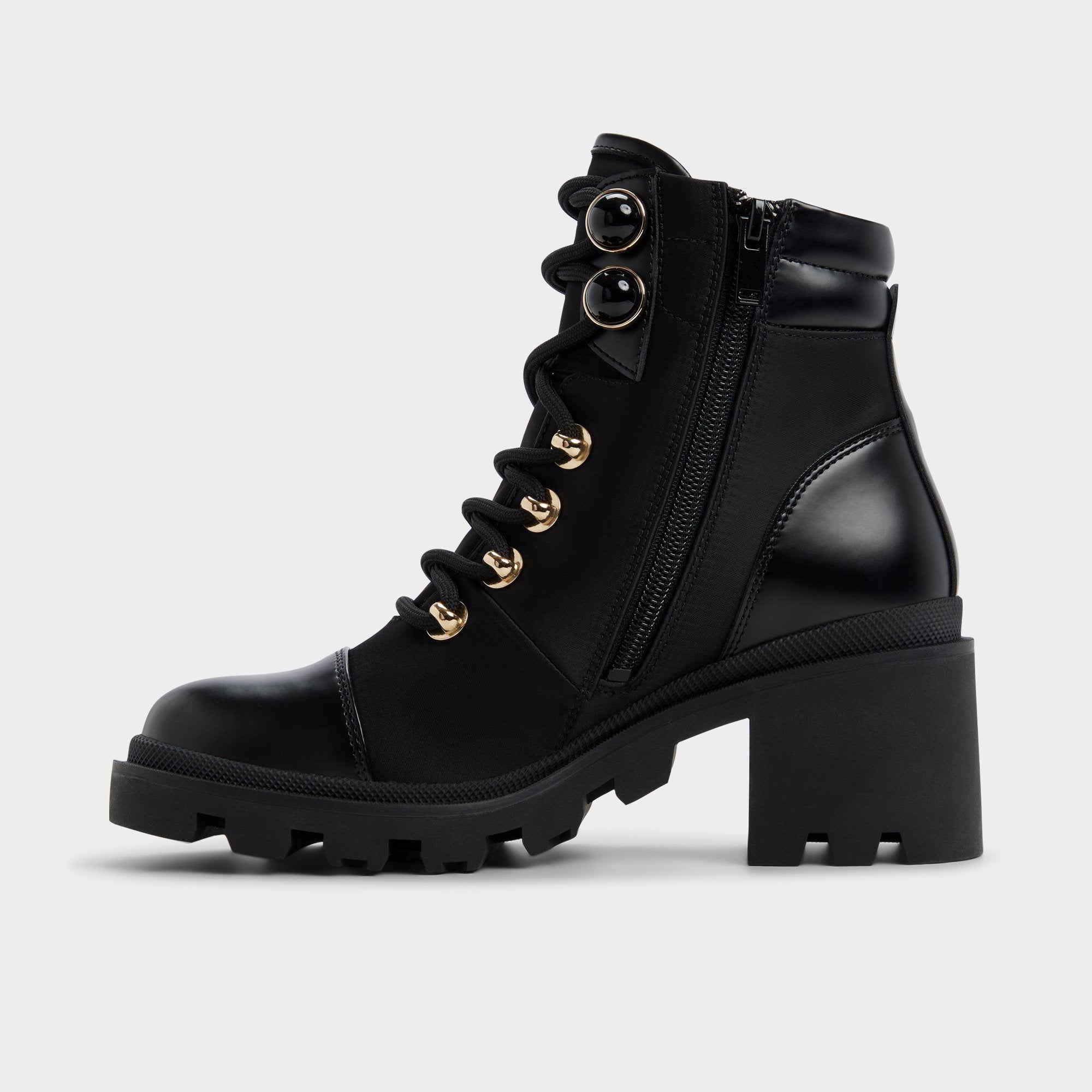Aldo | Mariettia in Black - Lace-up boot, Lug sole