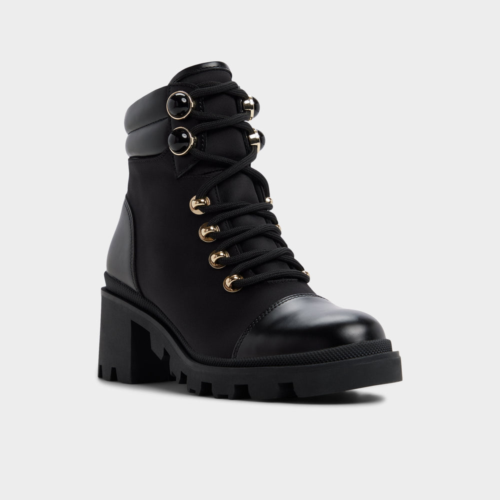 Aldo | Mariettia in Black - Lace-up boot, Lug sole