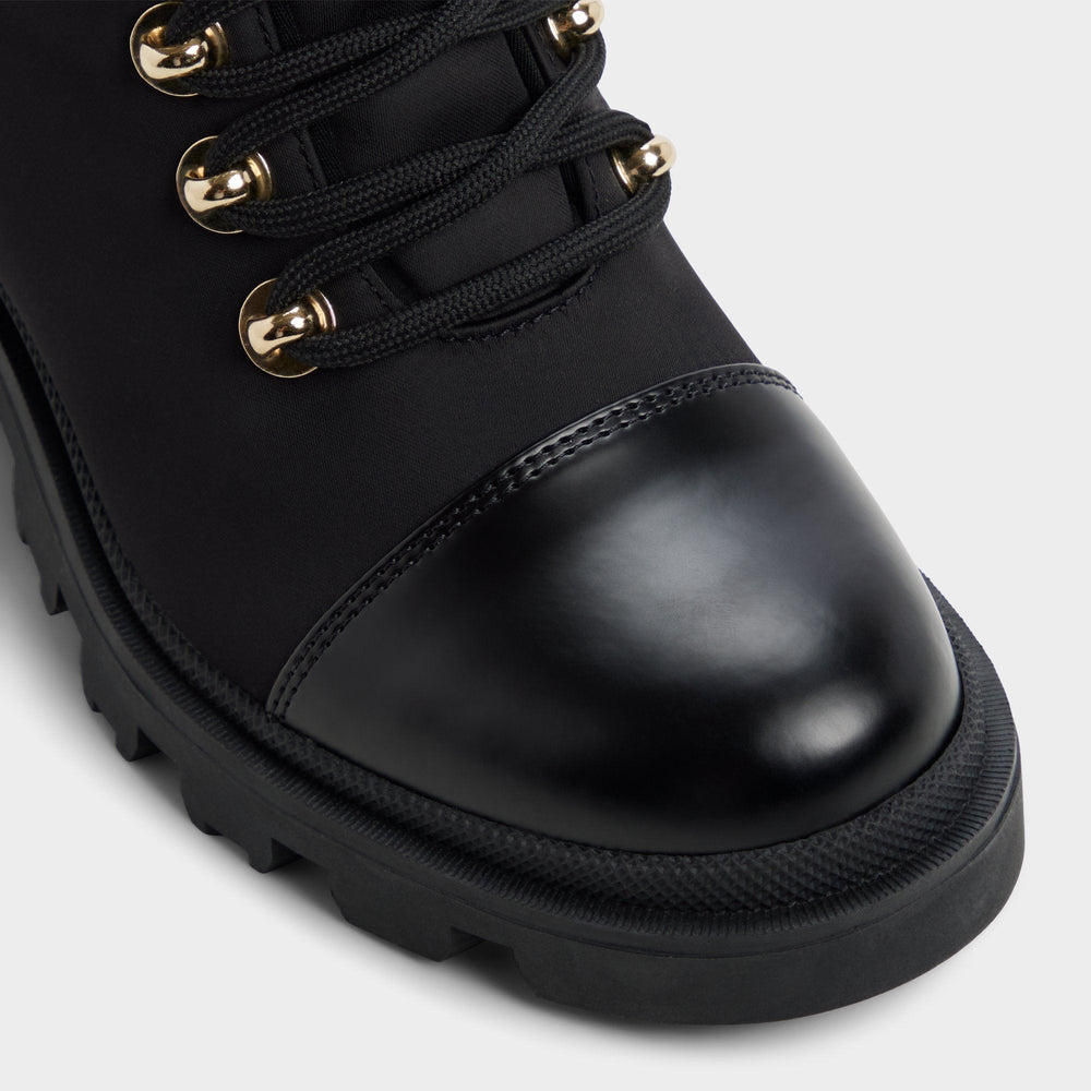 Aldo | Mariettia in Black - Lace-up boot, Lug sole