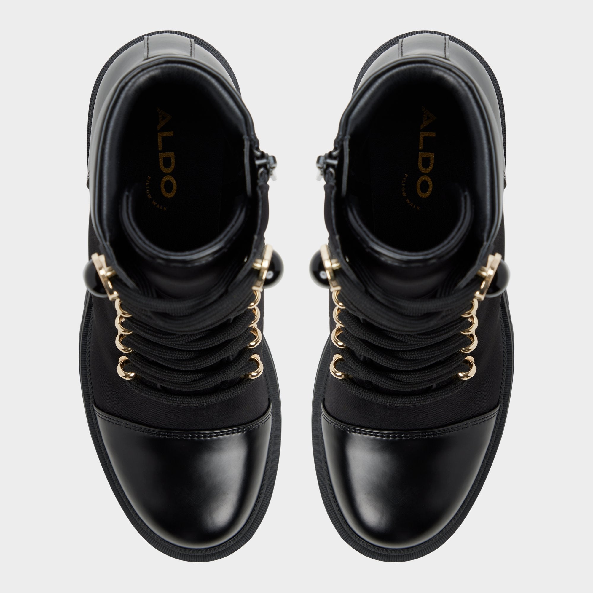 Aldo | Mariettia in Black - Lace-up boot, Lug sole