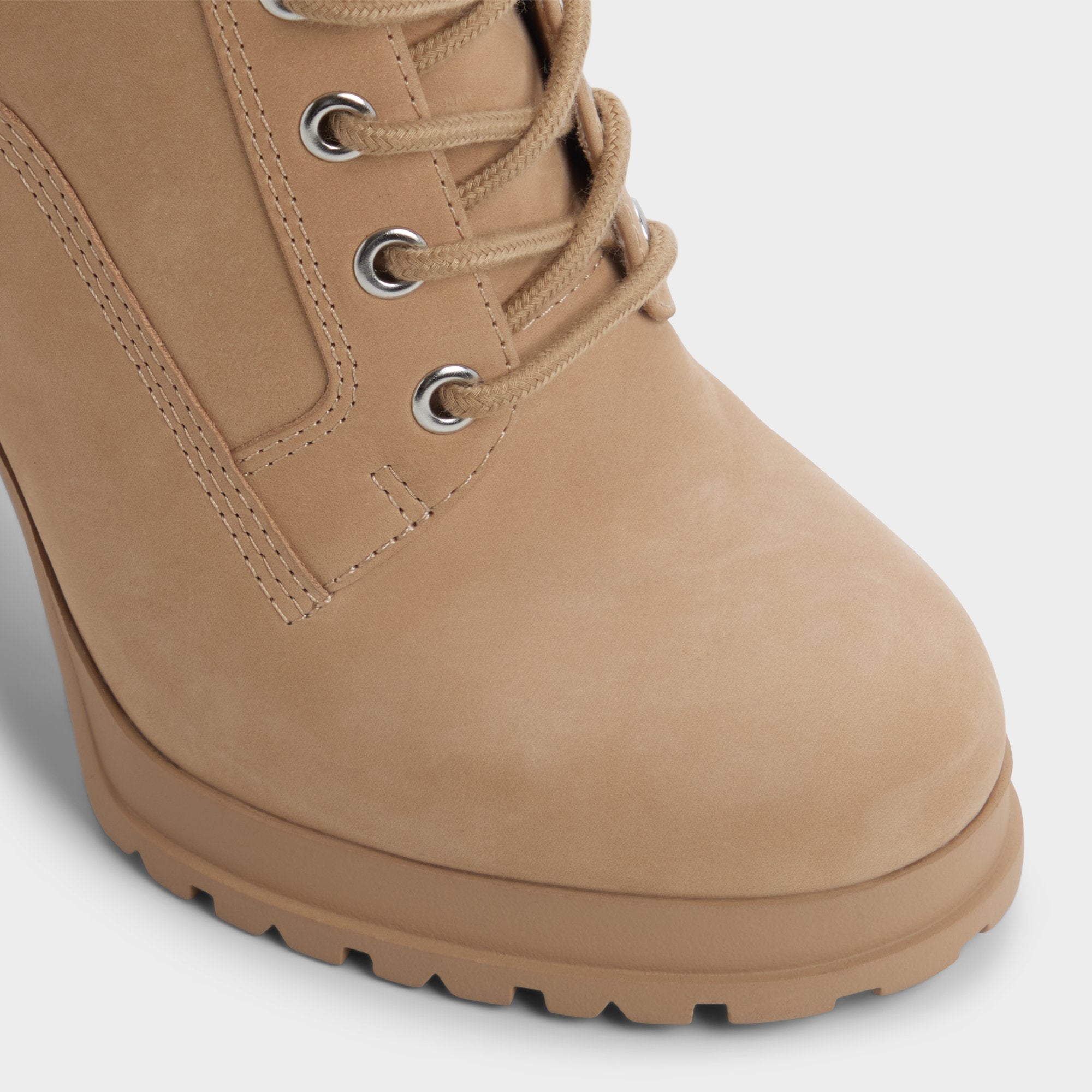 Aldo | Rebelliously in Medium Beige - Combat ankle boot, Lug sole