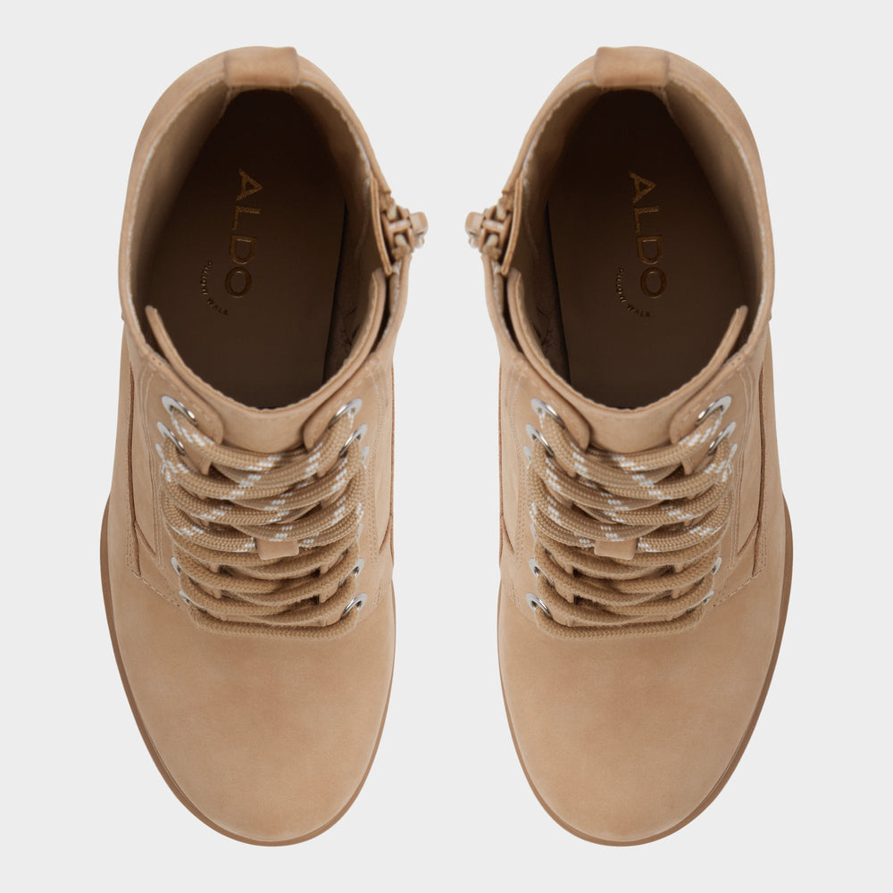 Aldo | Rebelliously in Medium Beige - Combat ankle boot, Lug sole