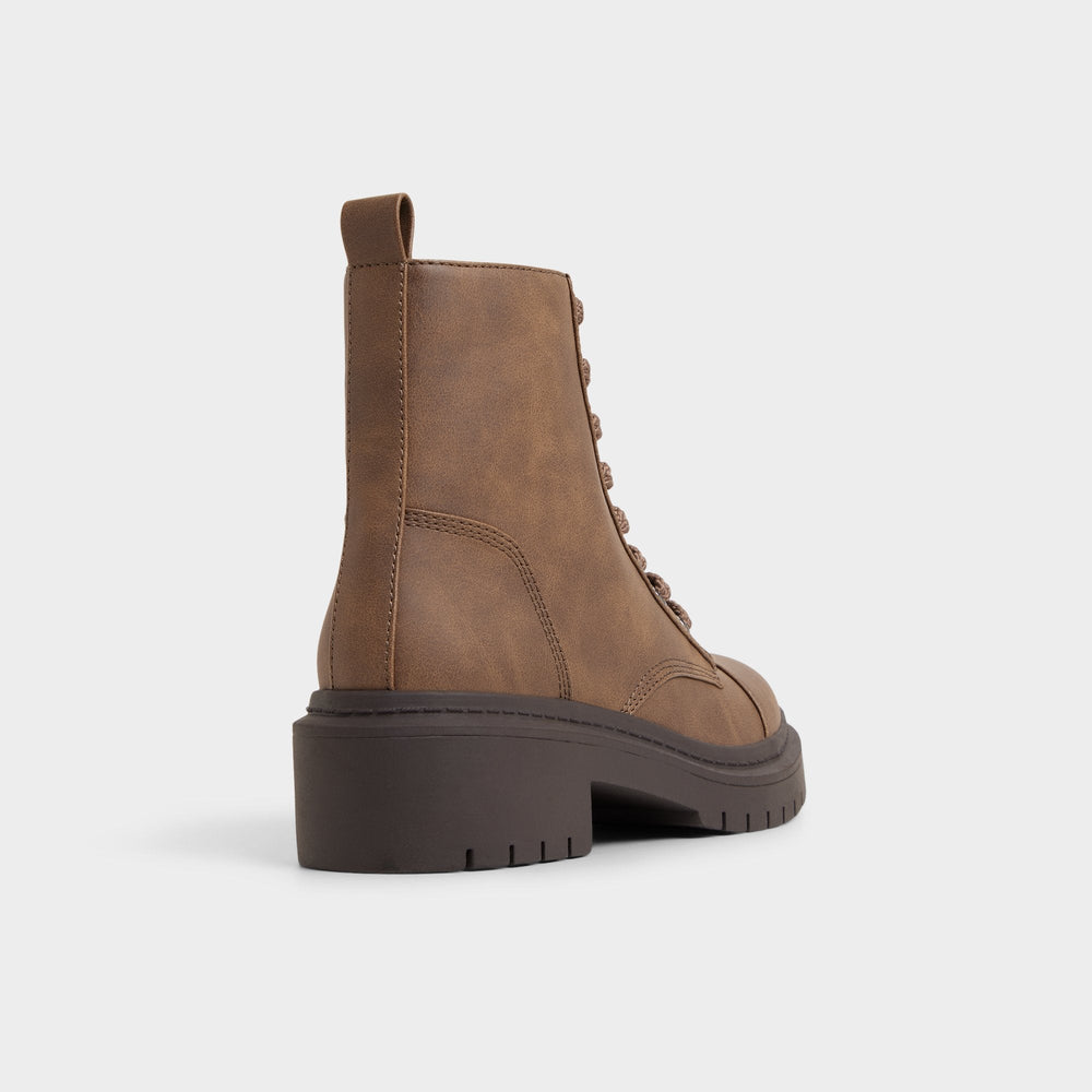 Aldo | Goer in Medium Brown - Combat ankle boot, Lug sole