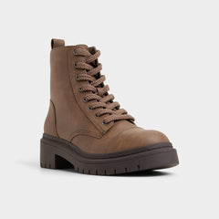 Aldo | Goer in Medium Brown - Combat ankle boot, Lug sole