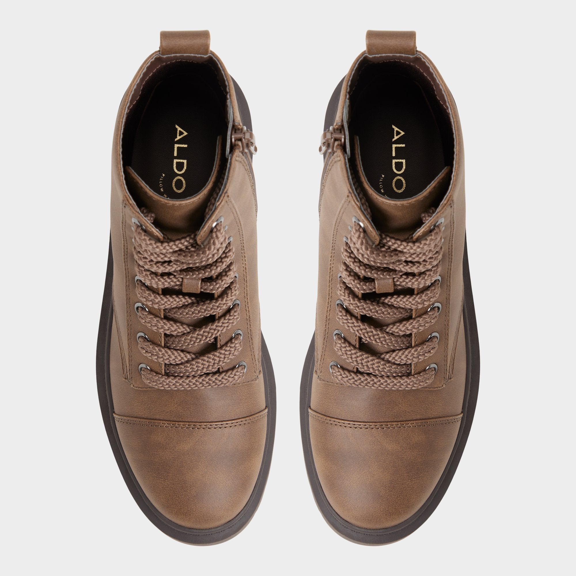 Aldo | Goer in Medium Brown - Combat ankle boot, Lug sole