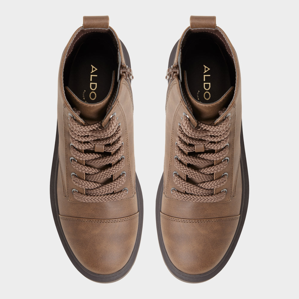 Aldo | Goer in Medium Brown - Combat ankle boot, Lug sole