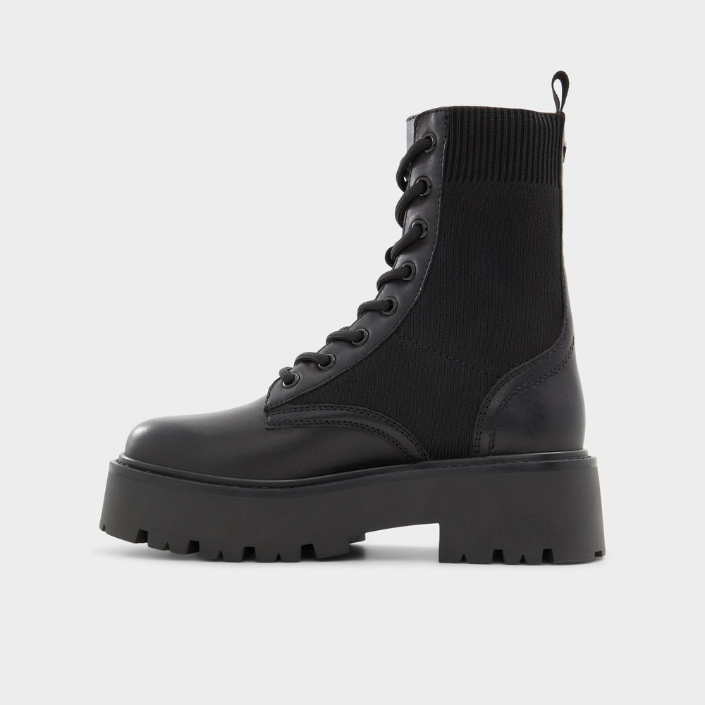 Aldo | Talaleryknit Black Women's Combat boots - Combat ankle boot, Black