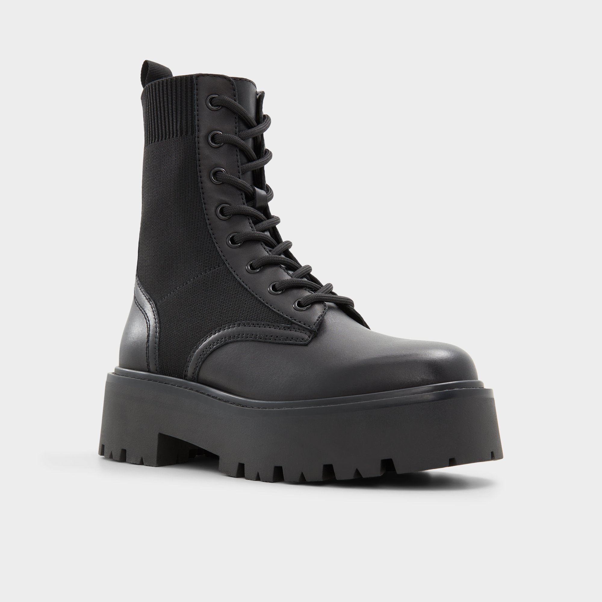 Aldo | Talaleryknit Black Women's Combat boots - Combat ankle boot, Black