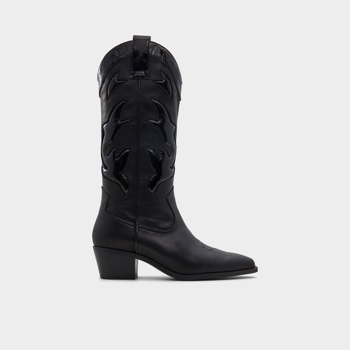 Aldo | Nebraska Black Women's Western - Mid-calf western boot, Block heel