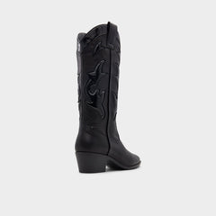 Aldo | Nebraska Black Women's Western - Mid-calf western boot, Block heel