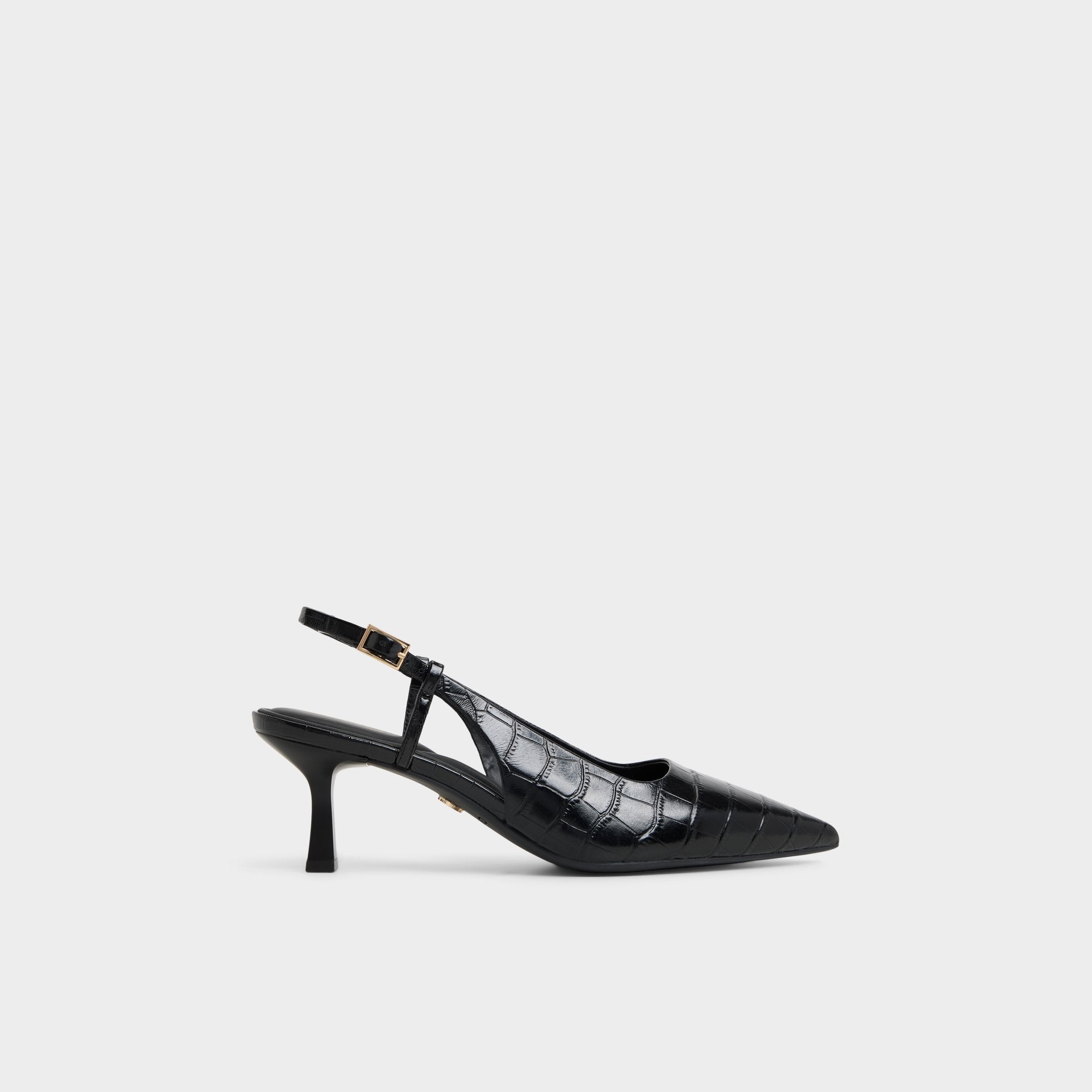 Aldo | Adan in Black - Slingback heel, Kitten heel