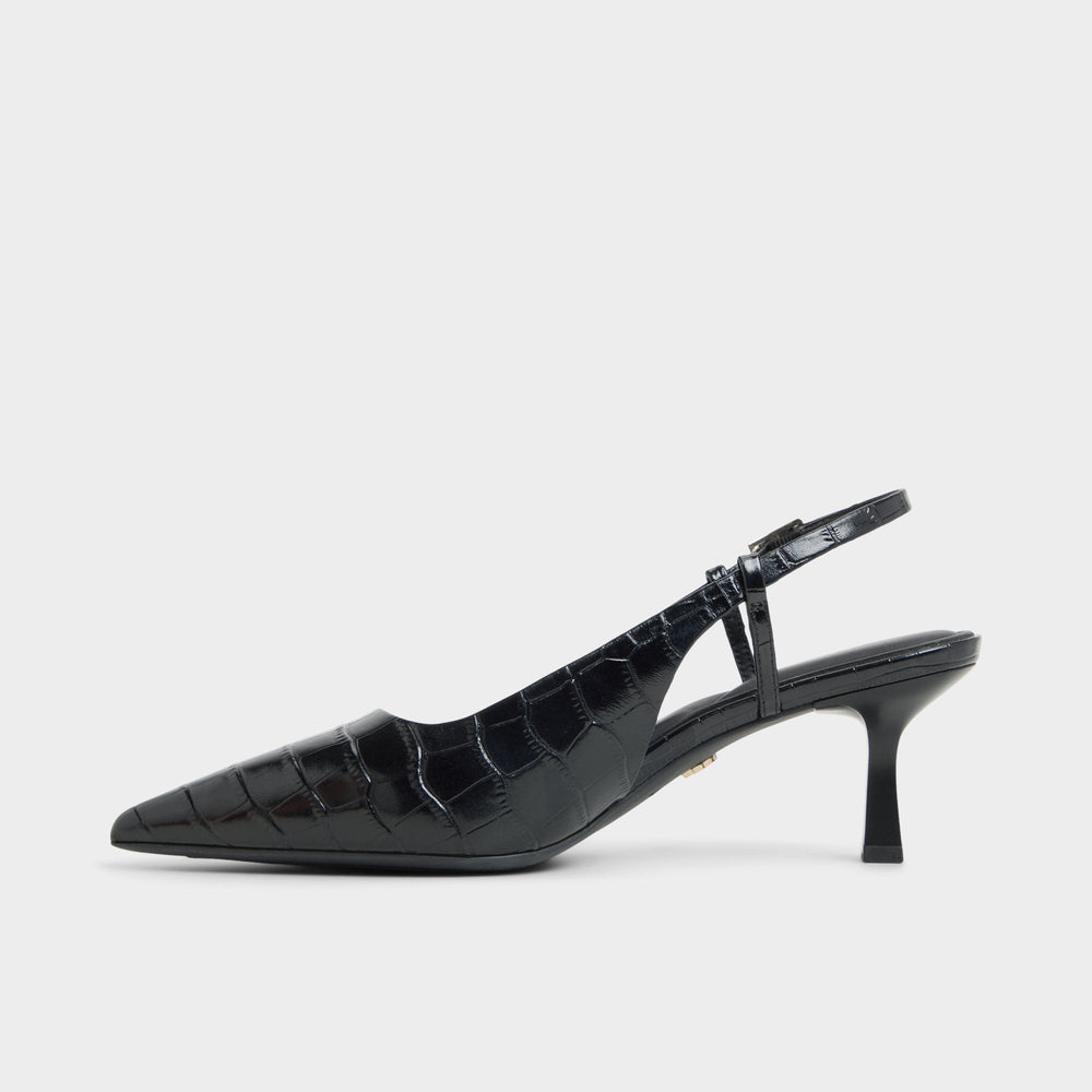 Aldo | Adan in Black - Slingback heel, Kitten heel