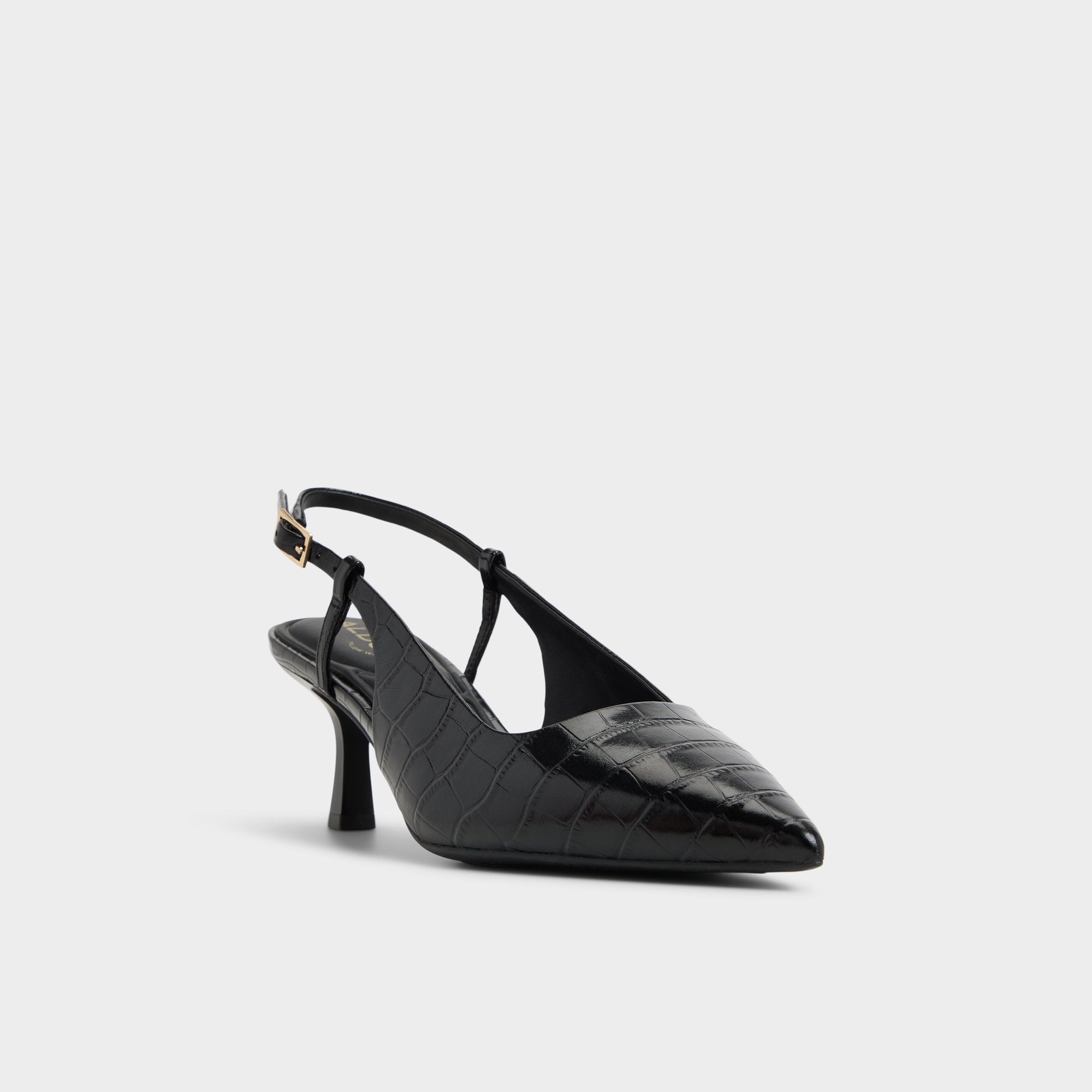 Aldo | Adan in Black - Slingback heel, Kitten heel