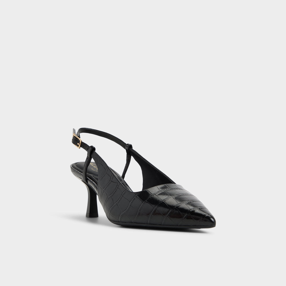 Aldo | Adan in Black - Slingback heel, Kitten heel