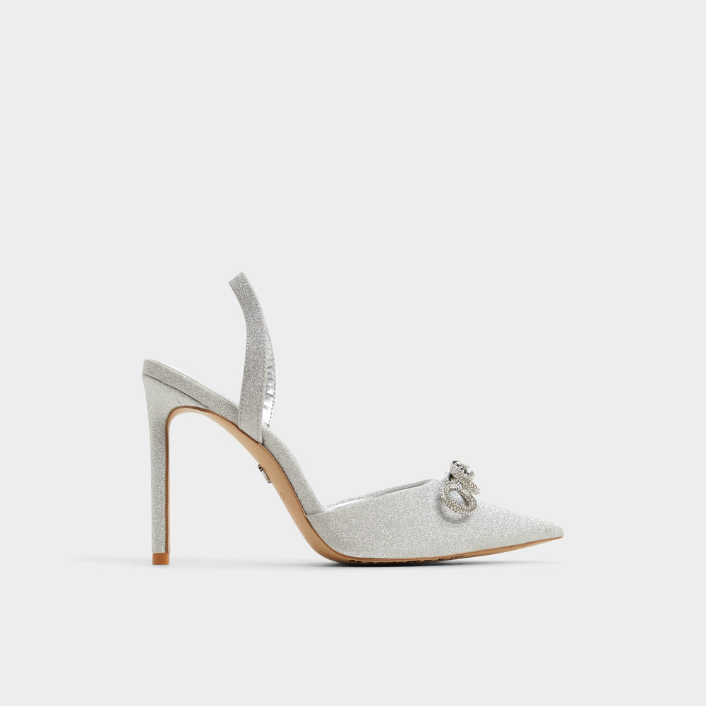 Aldo | Addie Silver Women's Slingbacks - Slingback heel, Stiletto heel